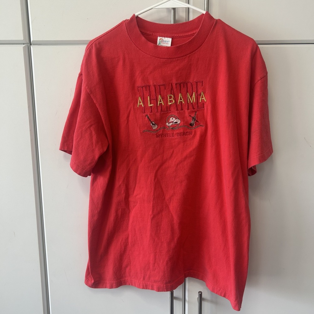 Vintage Alabama Theatre Myrtle Beach T-Shirt Mens Large Red Desert Heat USA Made